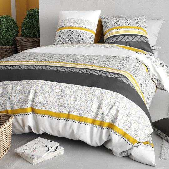 Parure de lit 100% coton 57 fils Spira