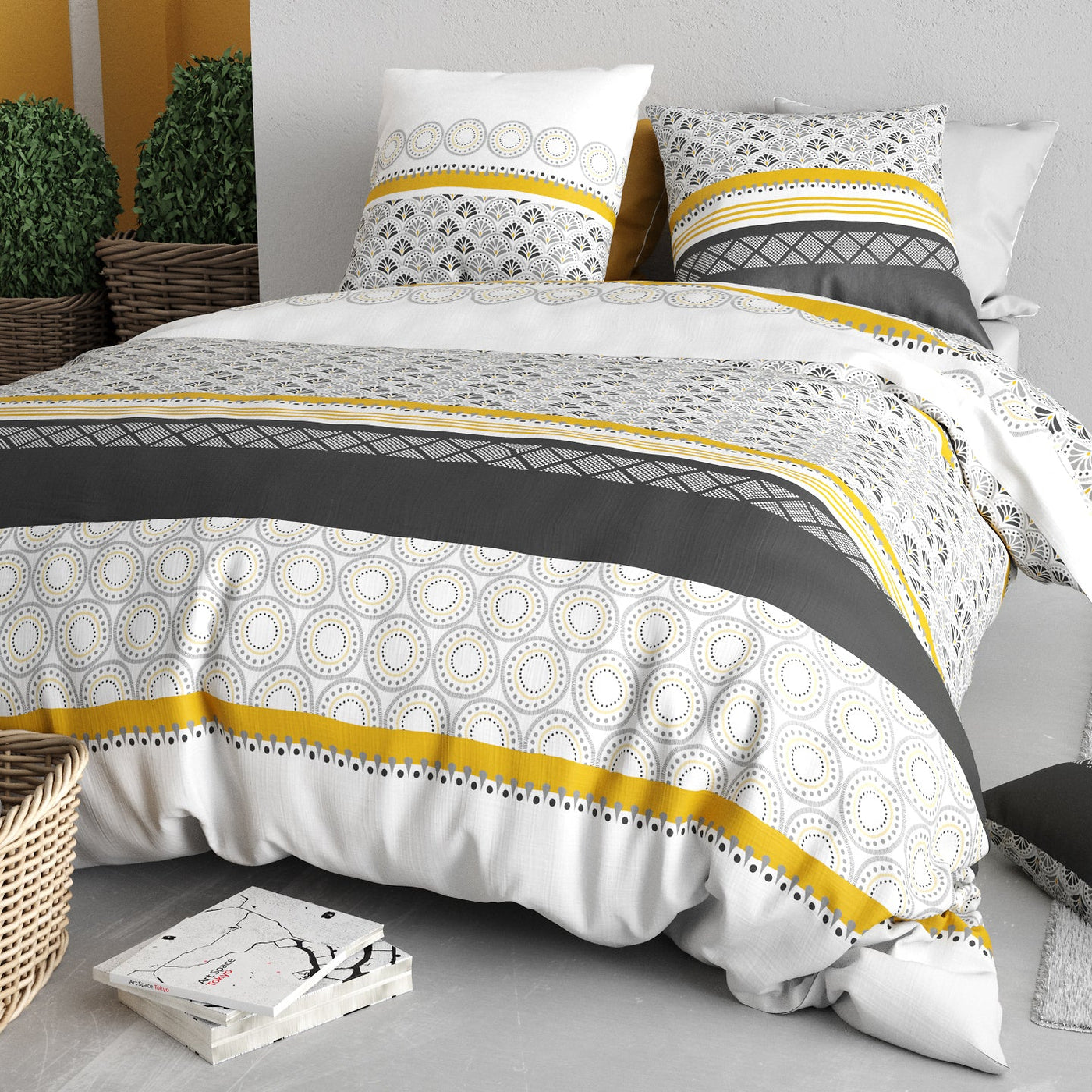 Parure de lit 100% coton 57 fils Spira