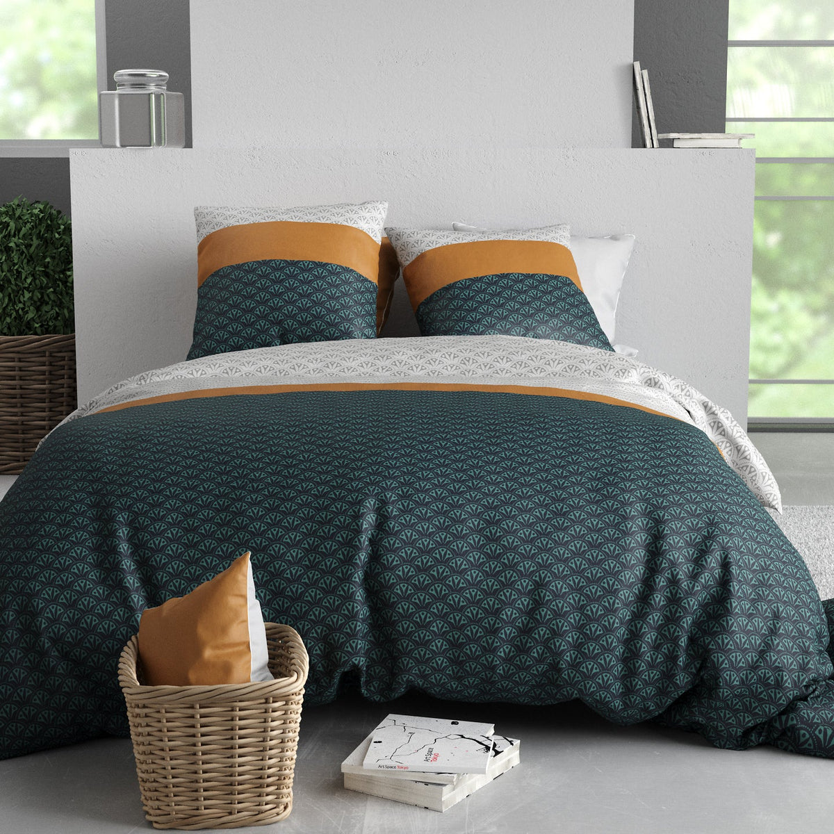Parure de lit Bâton Rouge 100 % coton 57 fils ORUS