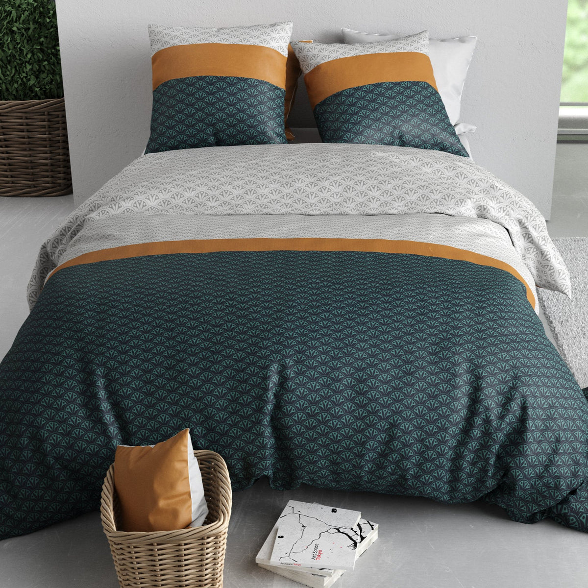 Parure de lit Bâton Rouge 100 % coton 57 fils ORUS