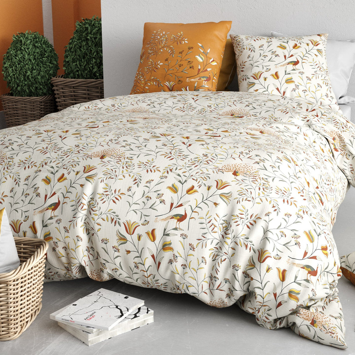 Parure de lit Bâton Rouge 100 % coton 57 fils DEMIL