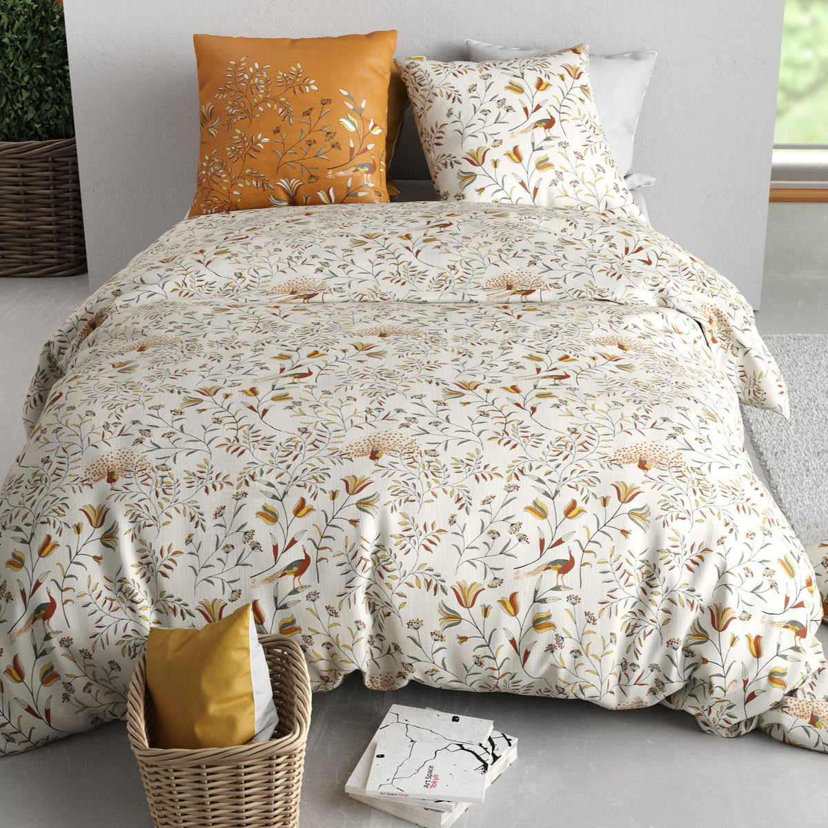 Parure de lit Bâton Rouge 100 % coton 57 fils DEMIL