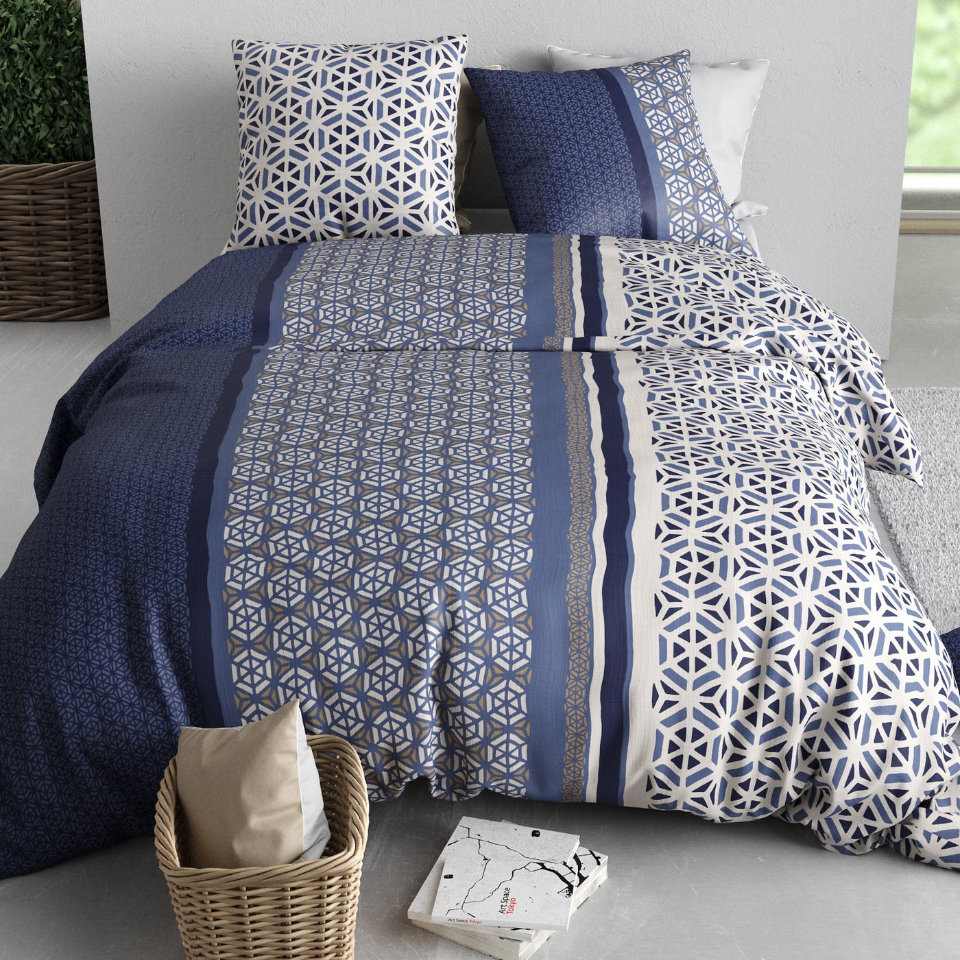 Parure de lit 100% coton 57 fils Mil