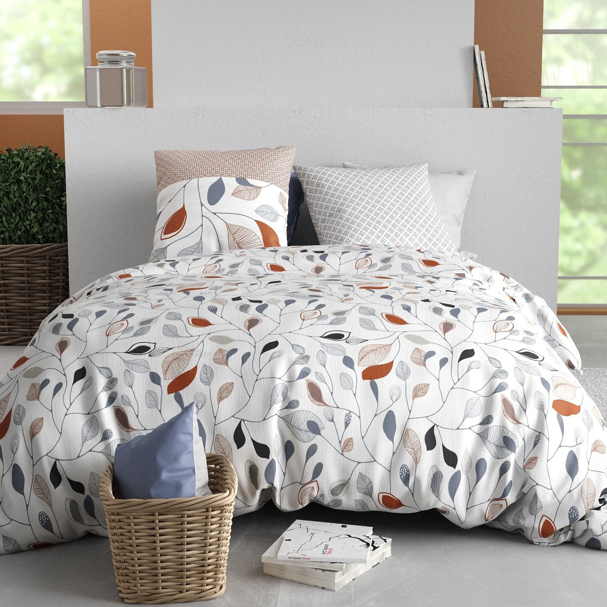 Parure de lit Bâton Rouge 100 % coton 57 fils FLOLIA