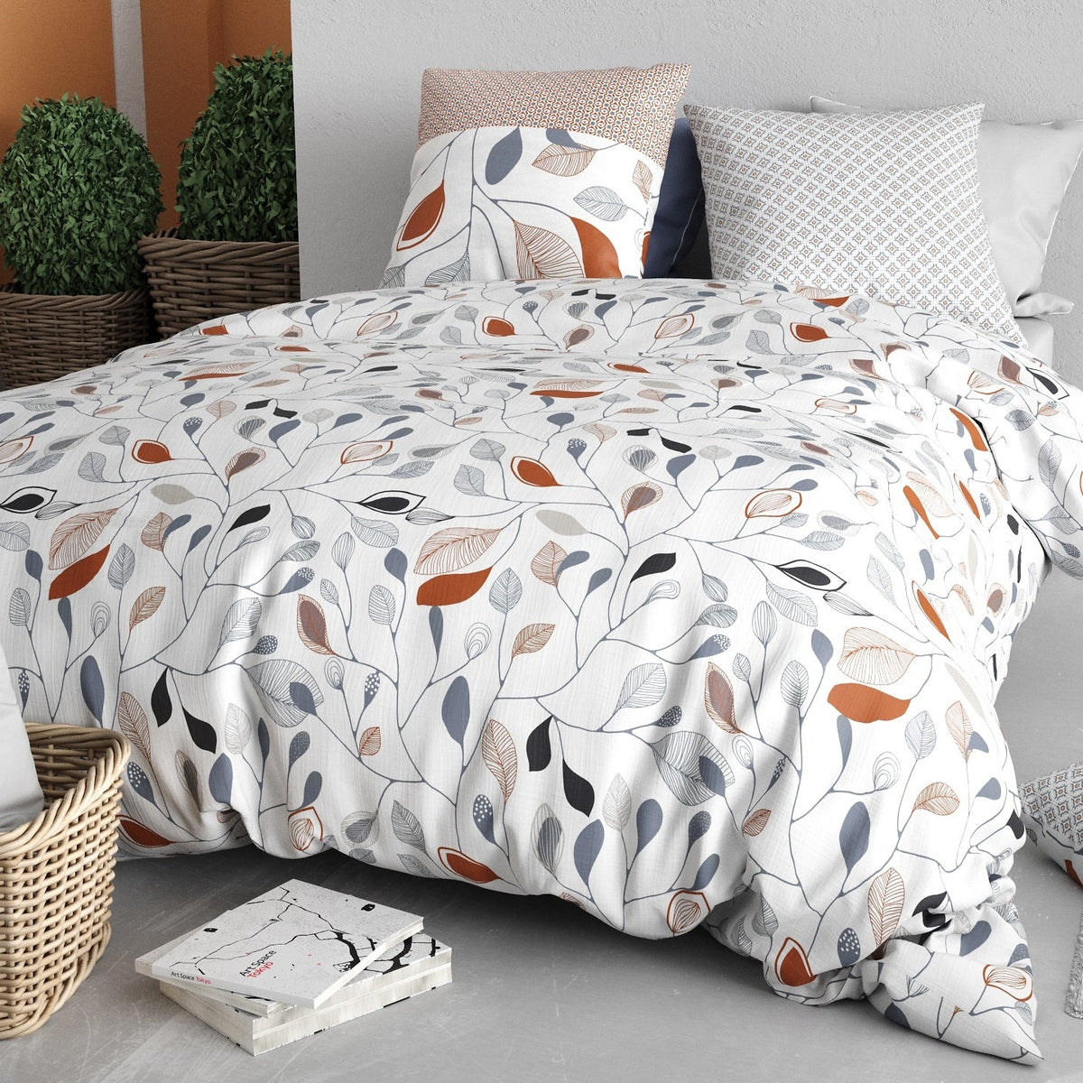 Parure de lit Bâton Rouge 100 % coton 57 fils FLOLIA