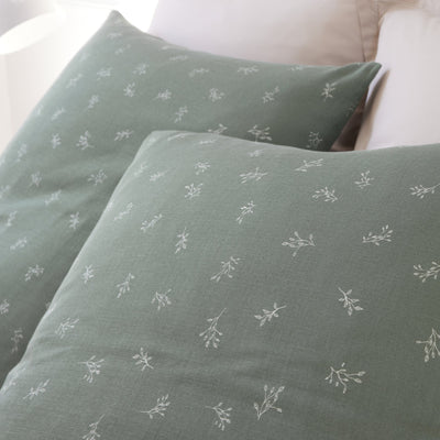 Housse de couette + taies en gaze de coton imprimée CELESTINE