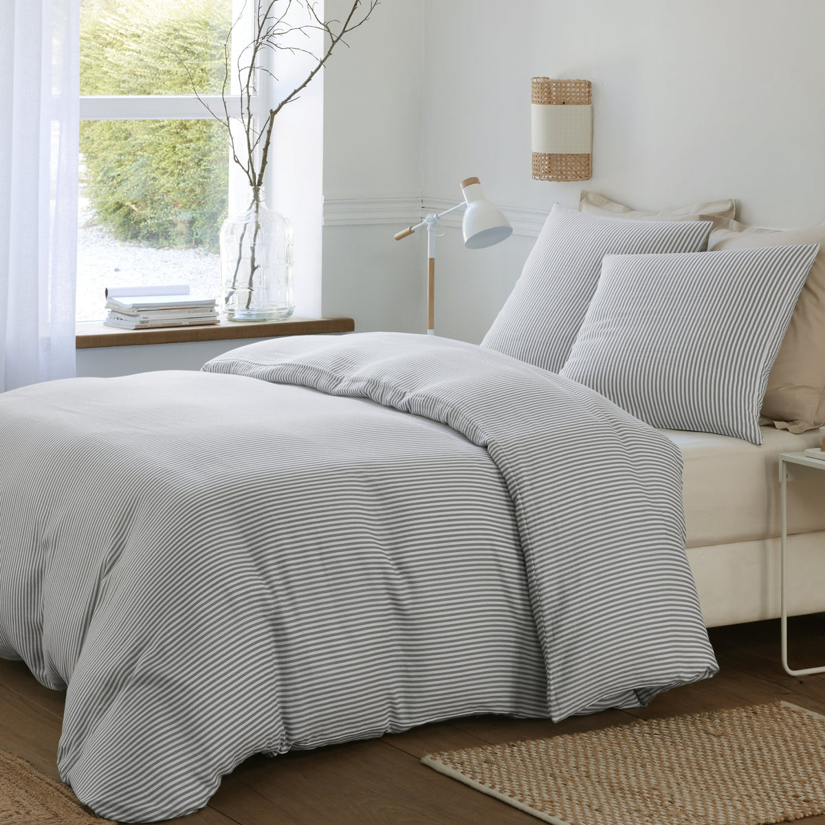 Parure de lit Bâton Rouge en double gaze de coton imprimée