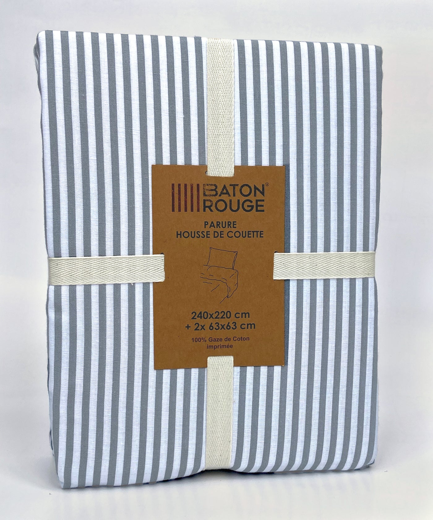 Housse de couette + taies en gaze de coton imprimée LAYA