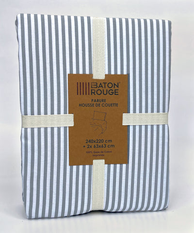 Housse de couette + taies en gaze de coton imprimée LAYA