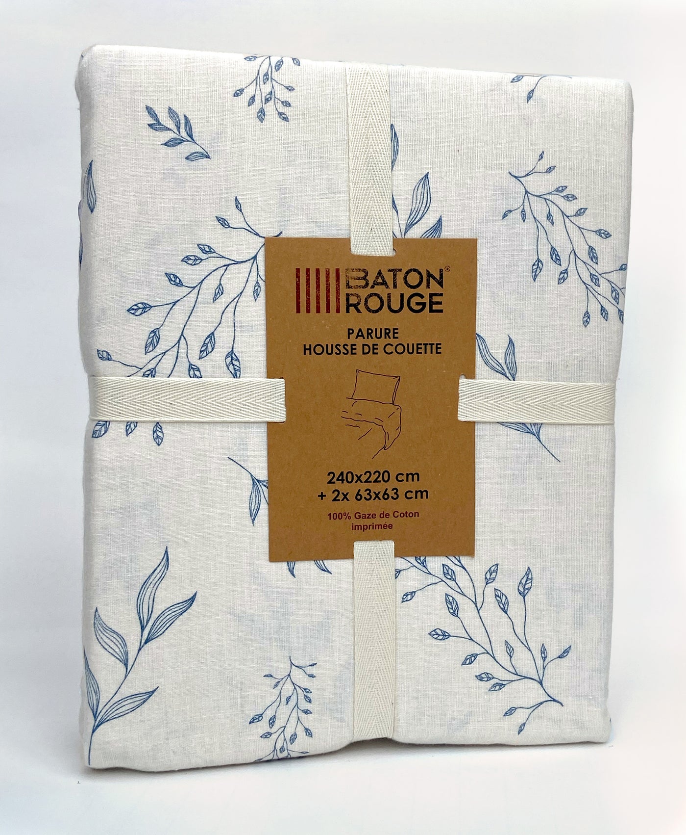 Housse de couette + taies en gaze de coton imprimée LIVEO