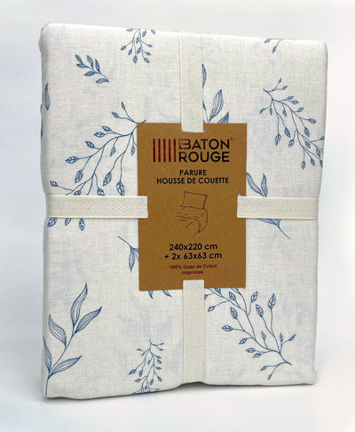Housse de couette + taies en gaze de coton imprimée LIVEO