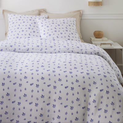 Housse de couette + taies en gaze de coton imprimée LOUCA
