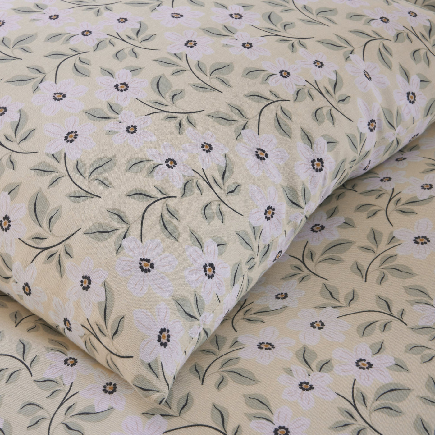 Housse de couette + taies en gaze de coton imprimée LOUCILE