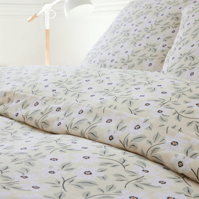 Housse de couette + taies en gaze de coton imprimée LOUCILE