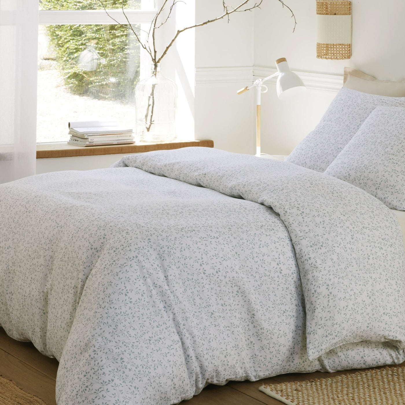 Housse de couette + taies en gaze de coton imprimée MURMURE