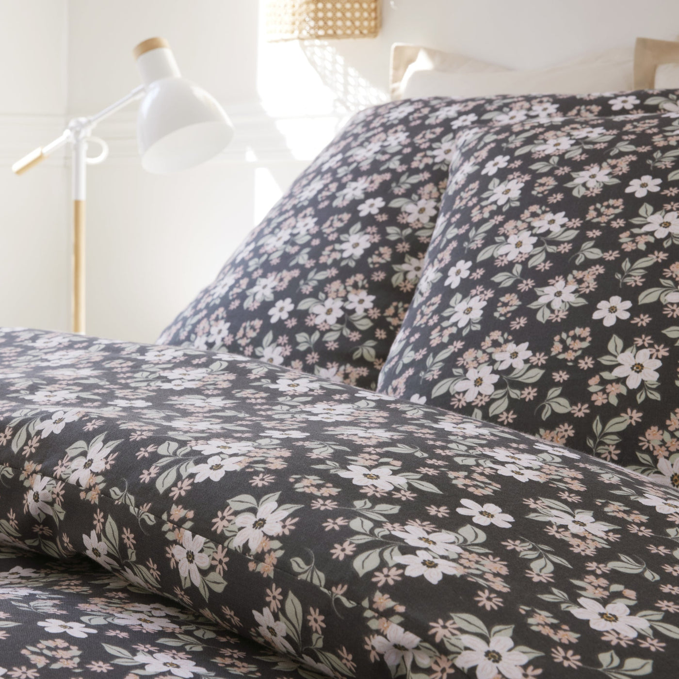 Housse de couette + taies en gaze de coton imprimée SAKURIA