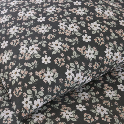 Housse de couette + taies en gaze de coton imprimée SAKURIA