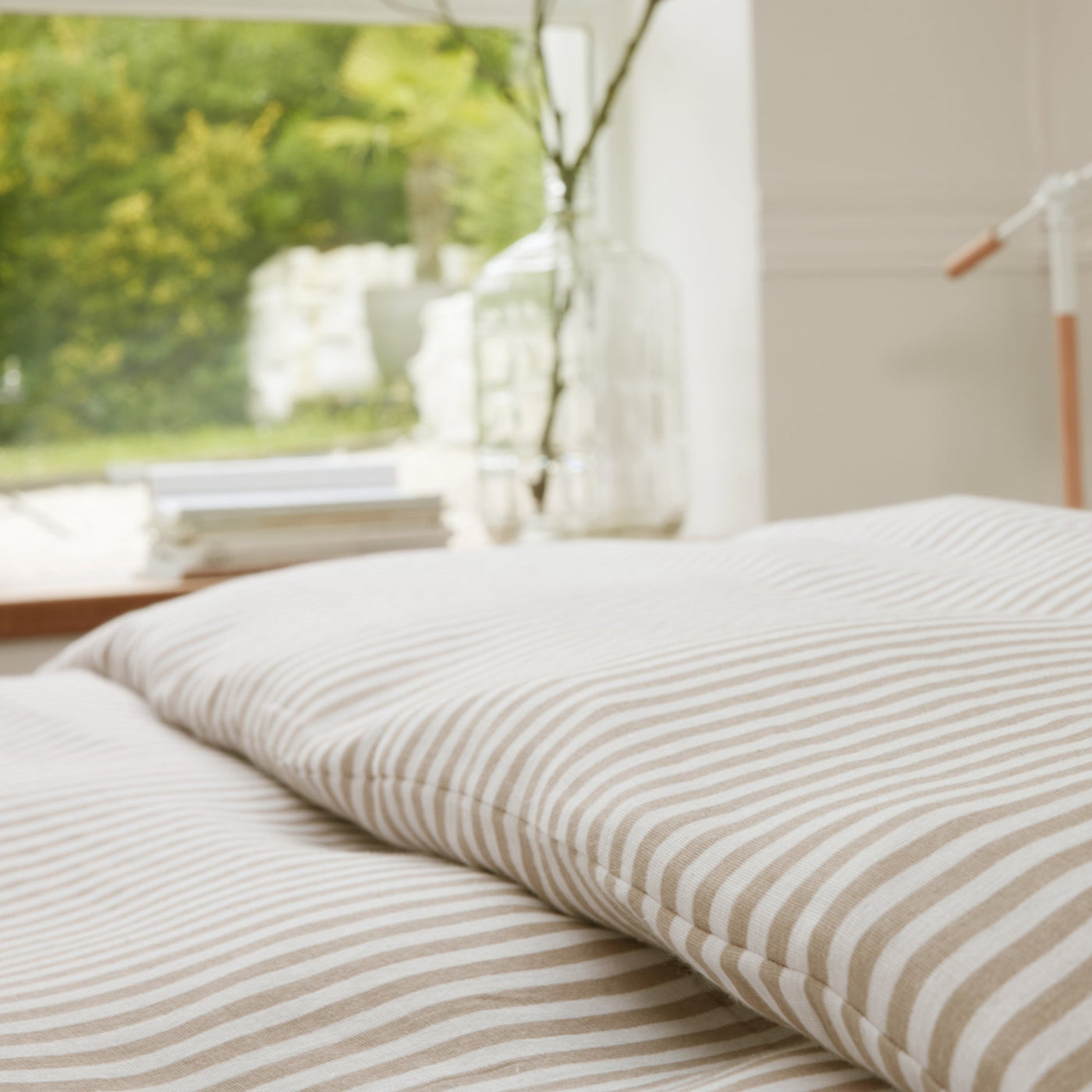 Housse de couette + taies en gaze de coton imprimée SOLEIS