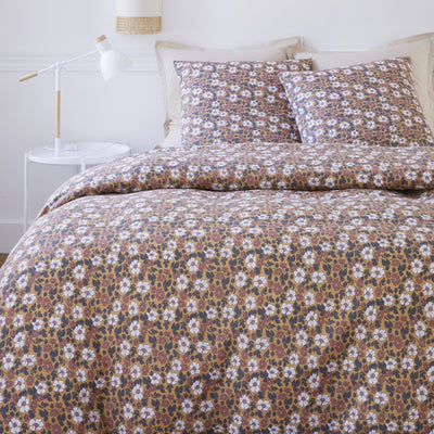 Housse de couette + taies en gaze de coton imprimée VERONE