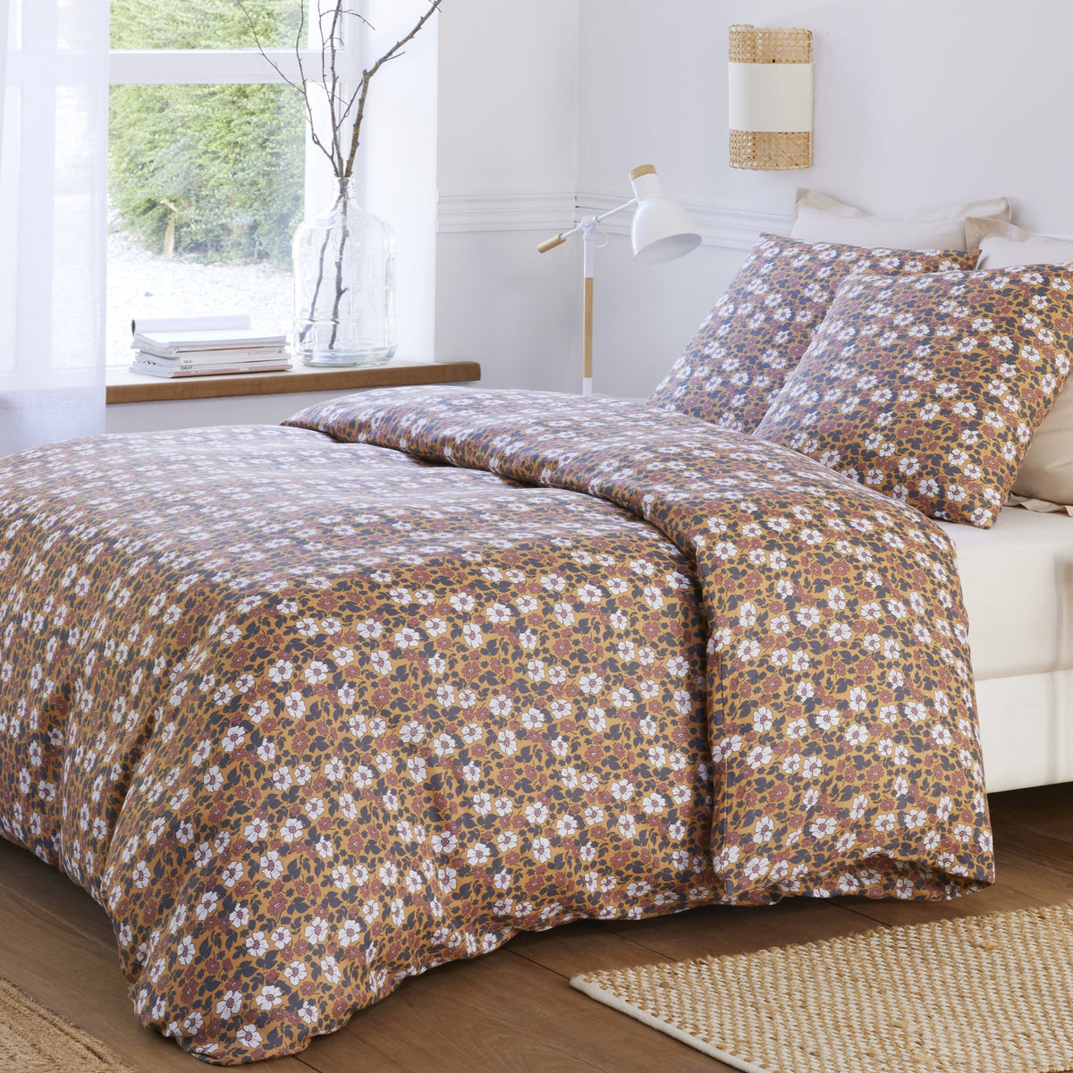 Parure de lit Bâton Rouge en double gaze de coton imprimée