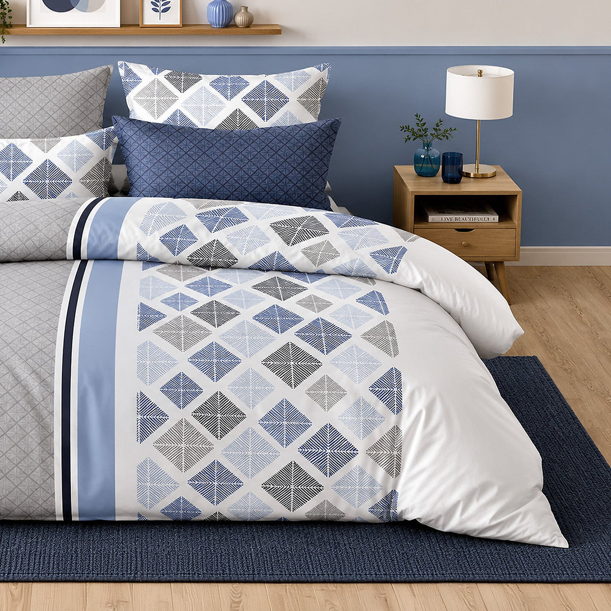 Parure de lit percale de coton 71 fils BLUANCE, vue 4