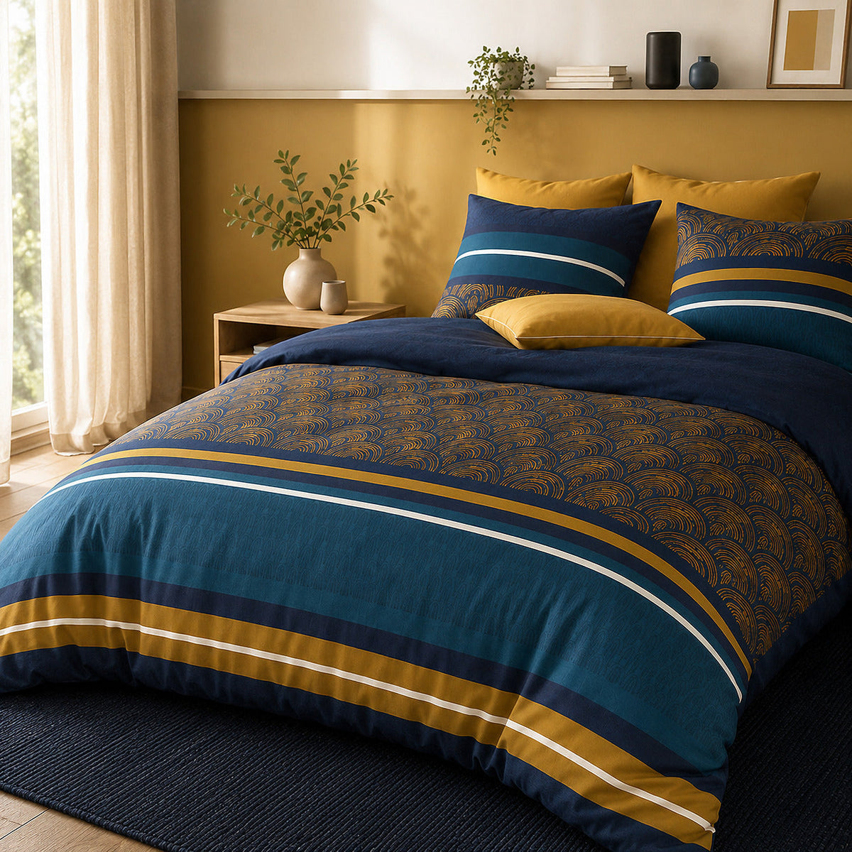 Parure de lit percale de coton 71 fils NOXOR, vue 4