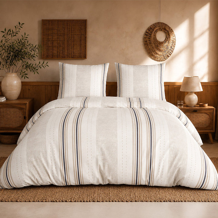 Parure de lit Bâton Rouge percale de coton 71 fils TRANDY