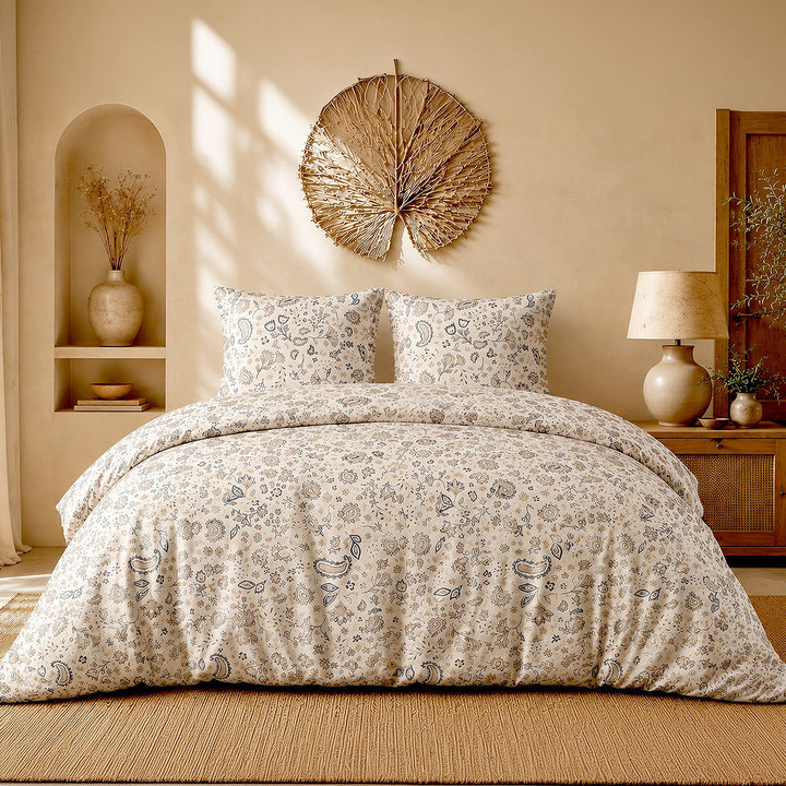 Parure de lit Bâton Rouge percale de coton 71 fils ISHANI