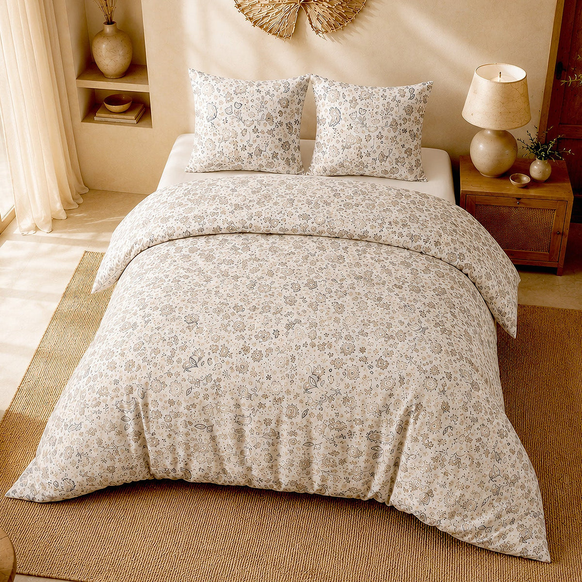 Parure de lit percale de coton 71 fils ISHANI, vue 4