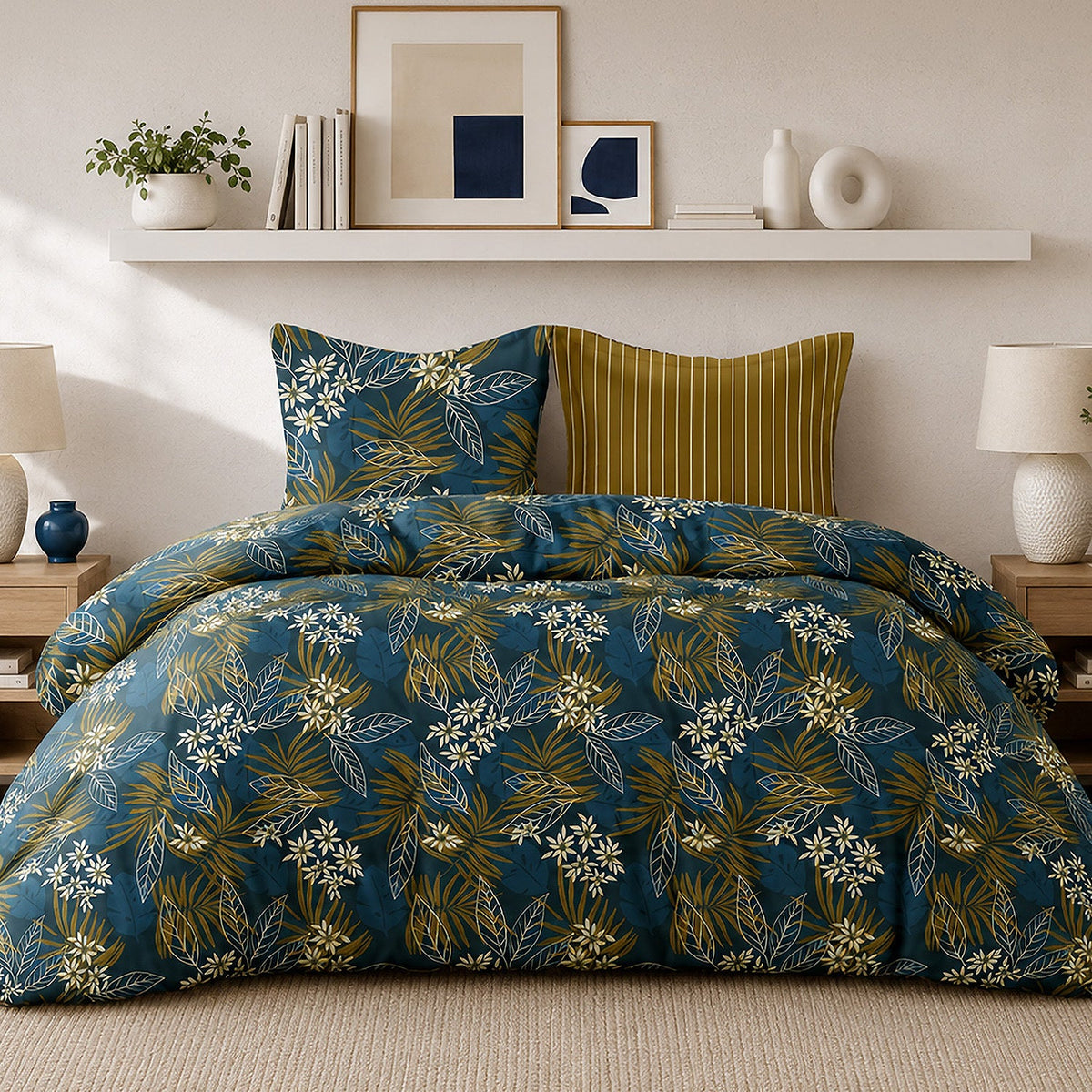 Parure de lit percale de coton 71 fils FLORILEGE