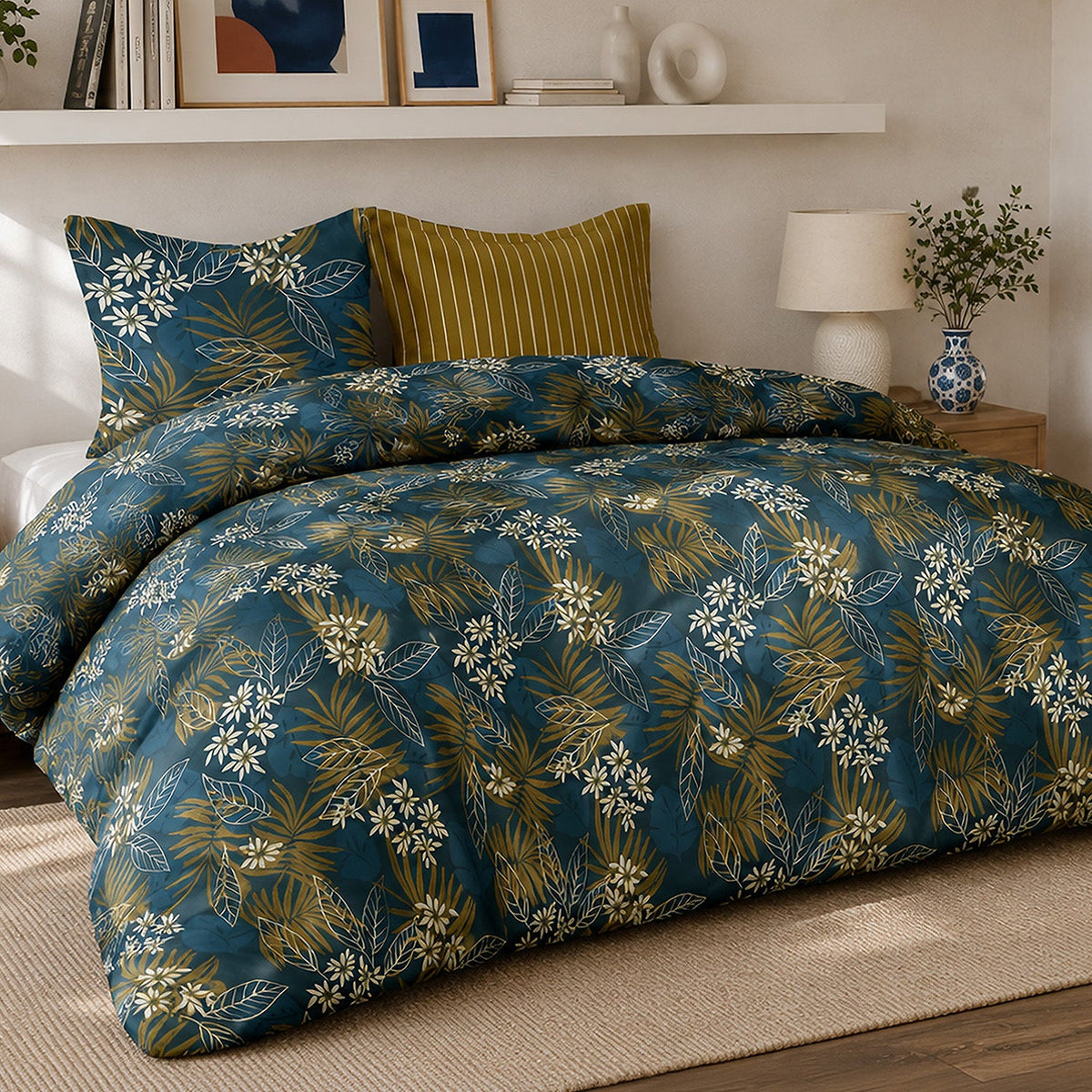 Parure de lit percale de coton 71 fils FLORILEGE, vue 2