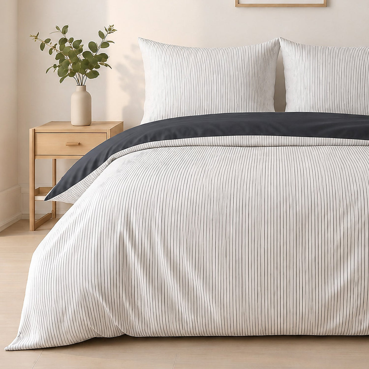 Parure de lit Bâton Rouge microfibre seersucker MILLERAY