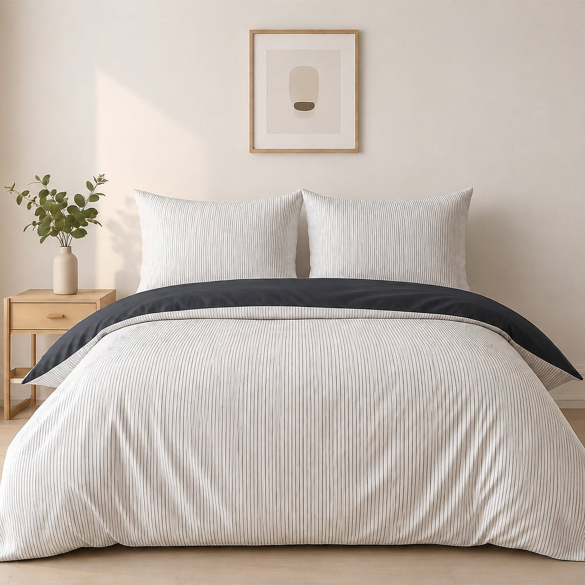 Parure de lit Bâton Rouge microfibre seersucker MILLERAY