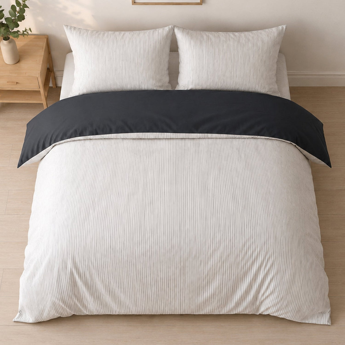 Parure de lit Bâton Rouge microfibre seersucker MILLERAY