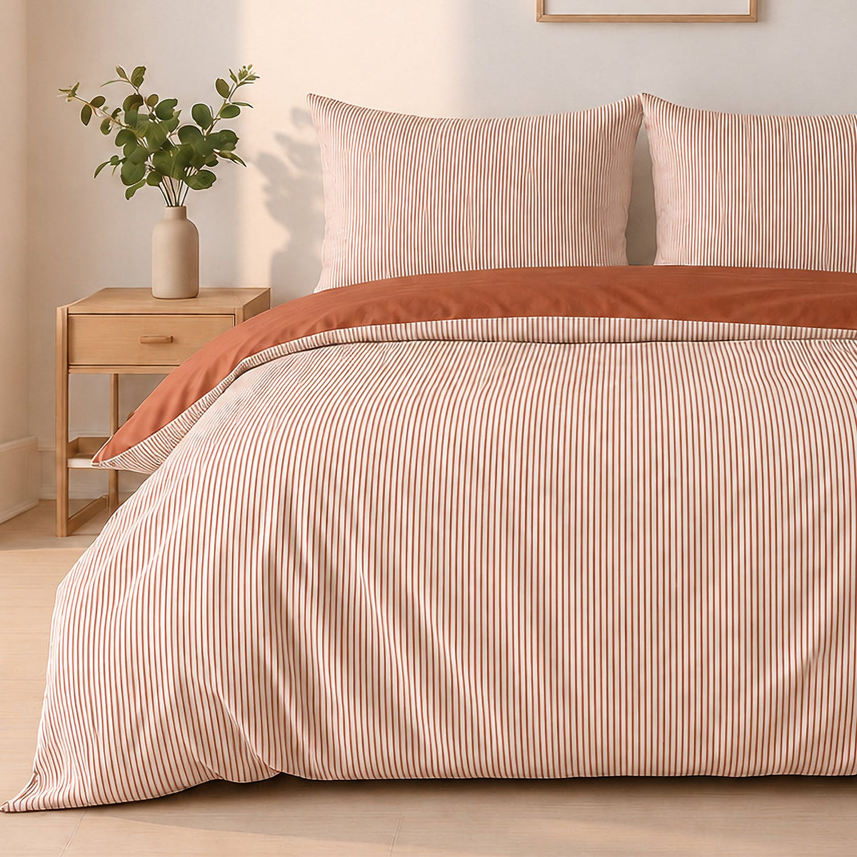 Parure de lit Bâton Rouge microfibre seersucker MILLERAY