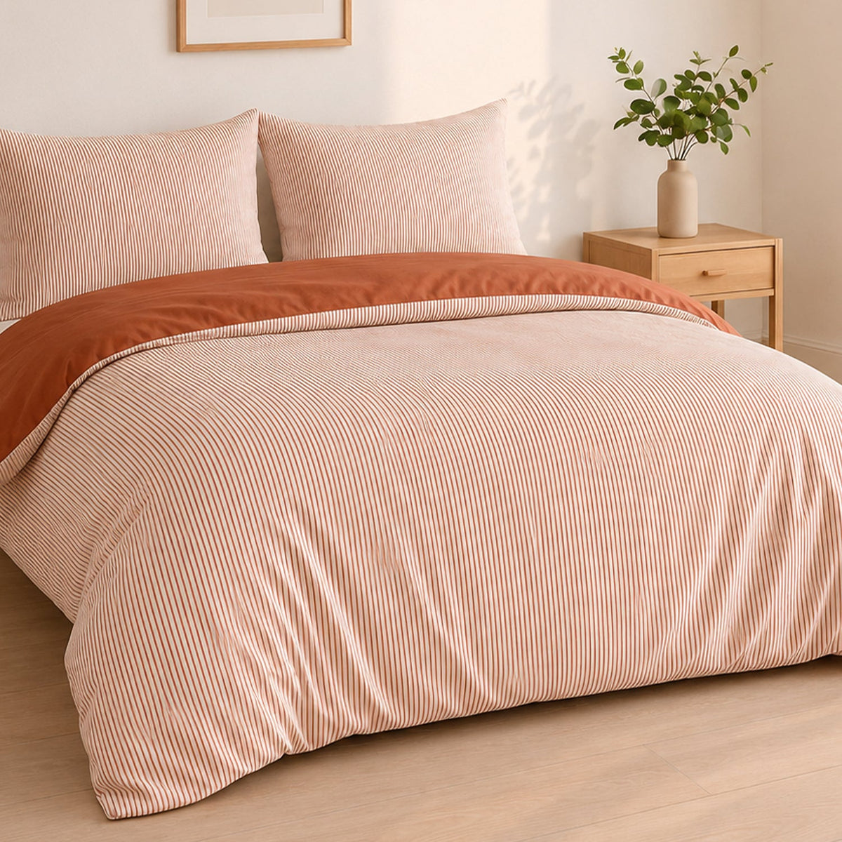 Parure de lit Bâton Rouge microfibre seersucker MILLERAY