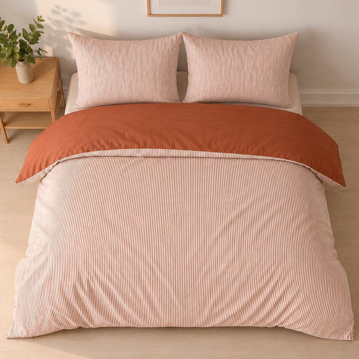 Parure de lit Bâton Rouge microfibre seersucker MILLERAY