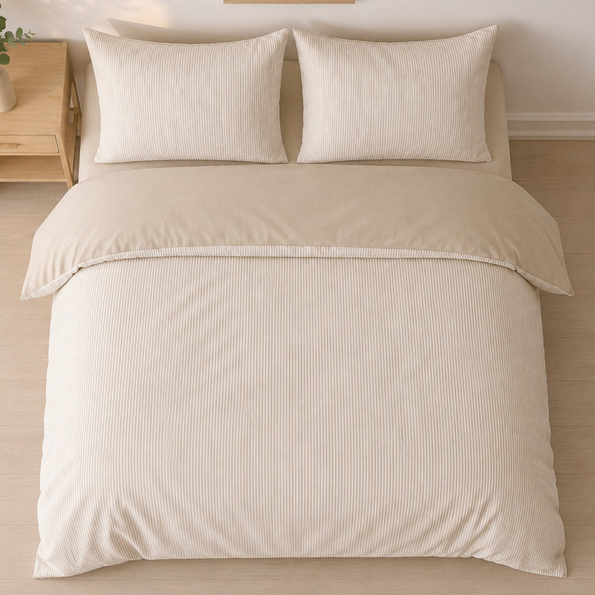 Parure de lit Bâton Rouge microfibre seersucker MILLERAY