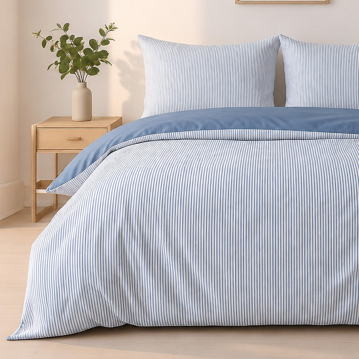 Parure de lit Bâton Rouge microfibre seersucker MILLERAY