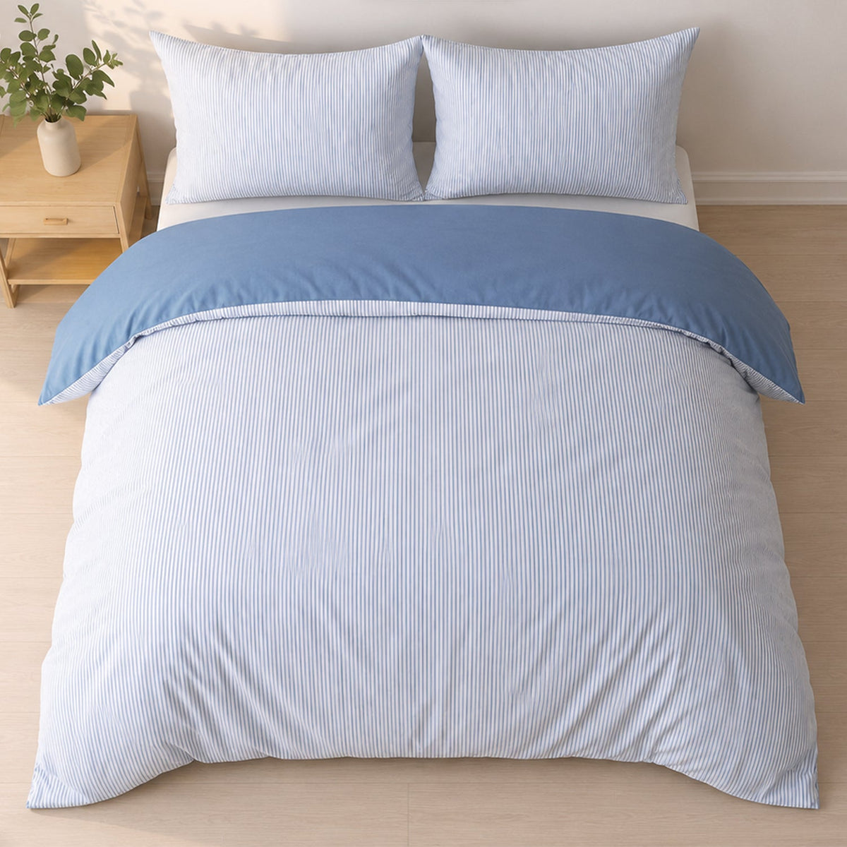 Parure de lit Bâton Rouge microfibre seersucker MILLERAY