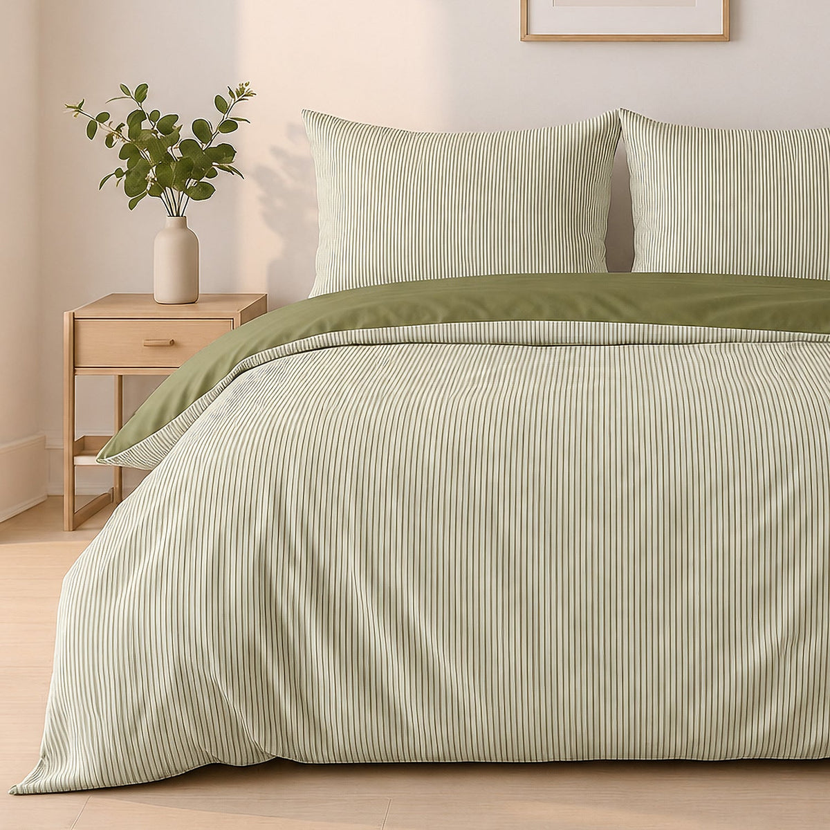 Parure de lit Bâton Rouge microfibre seersucker MILLERAY