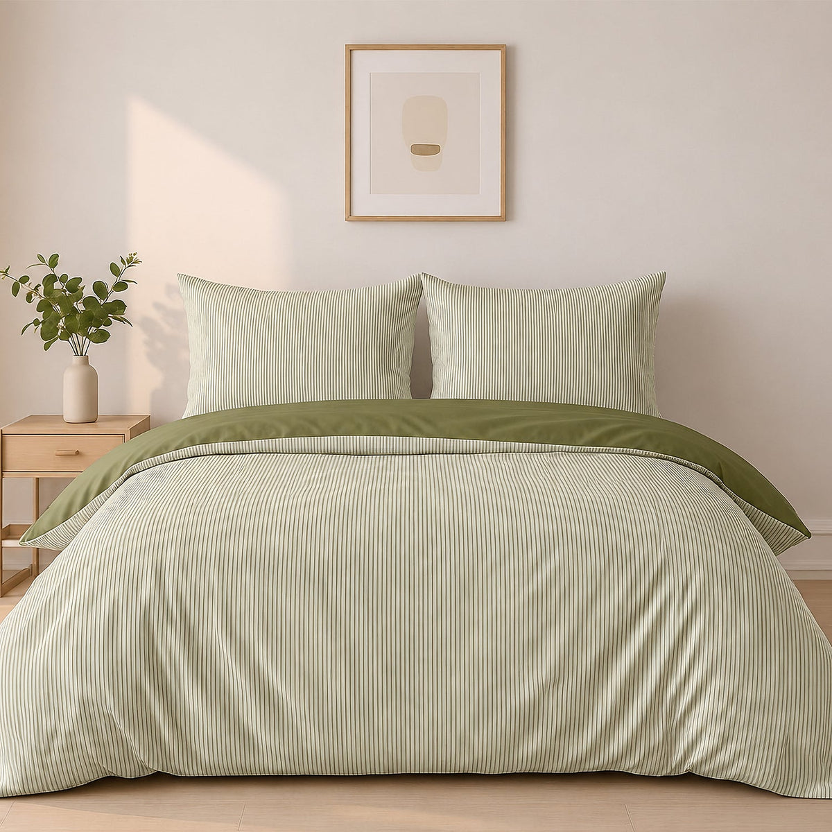 Parure de lit Bâton Rouge microfibre seersucker MILLERAY