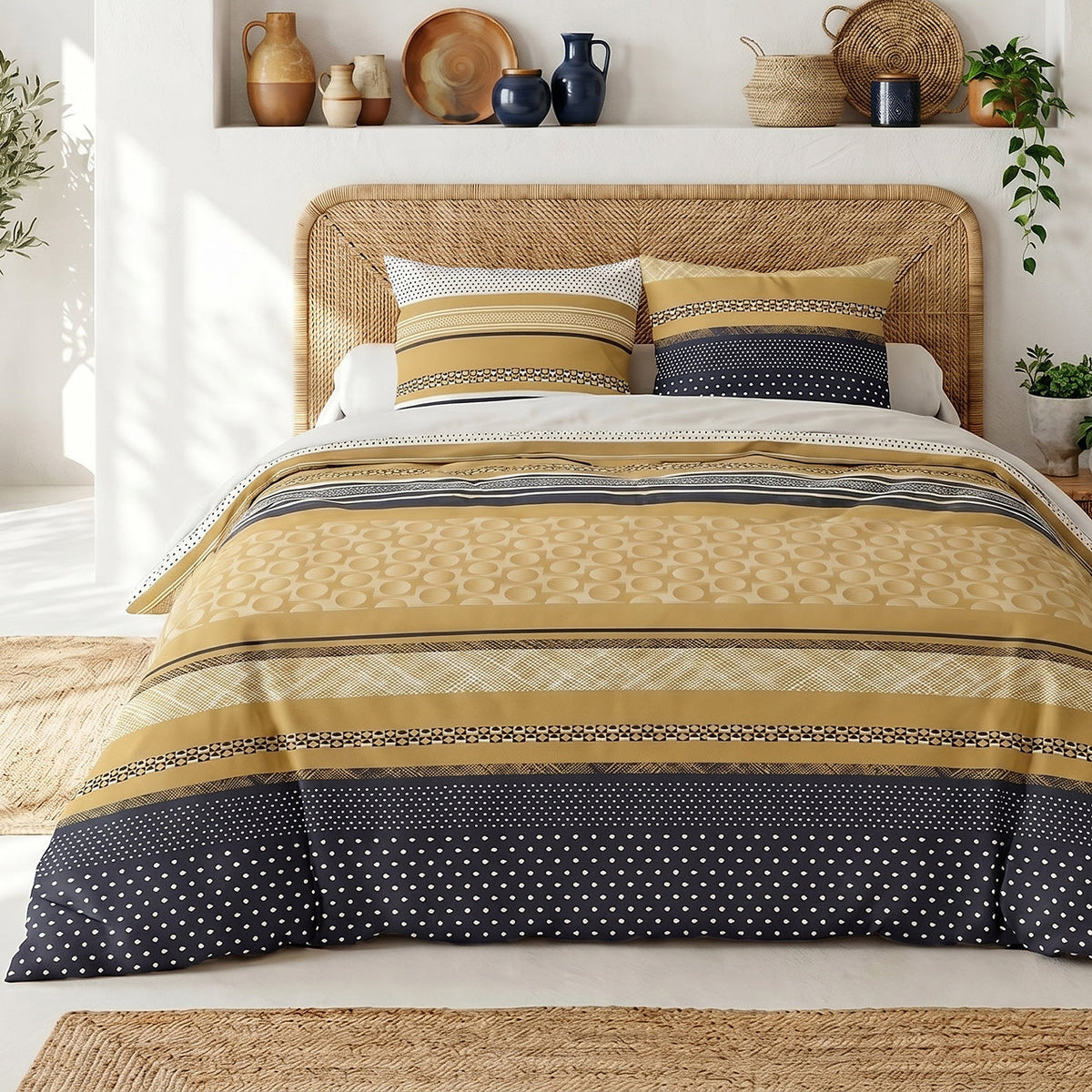 Parure de lit 100% coton 57 fils MELTING
