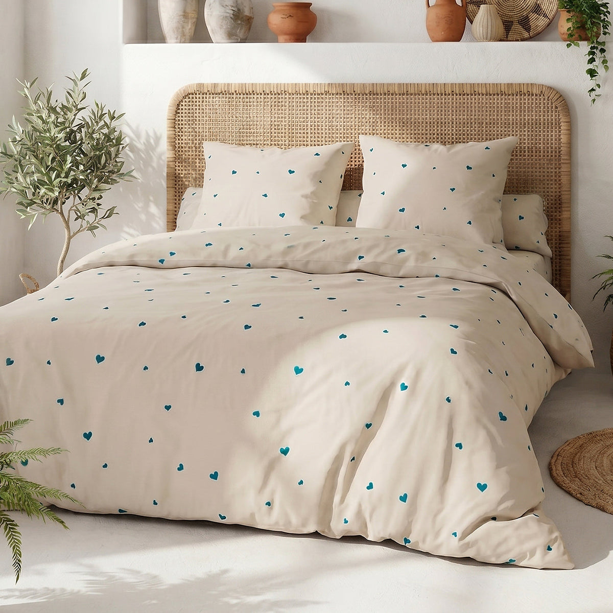 Parure de lit 100% coton 57 fils LAMOURELLE, vue 2