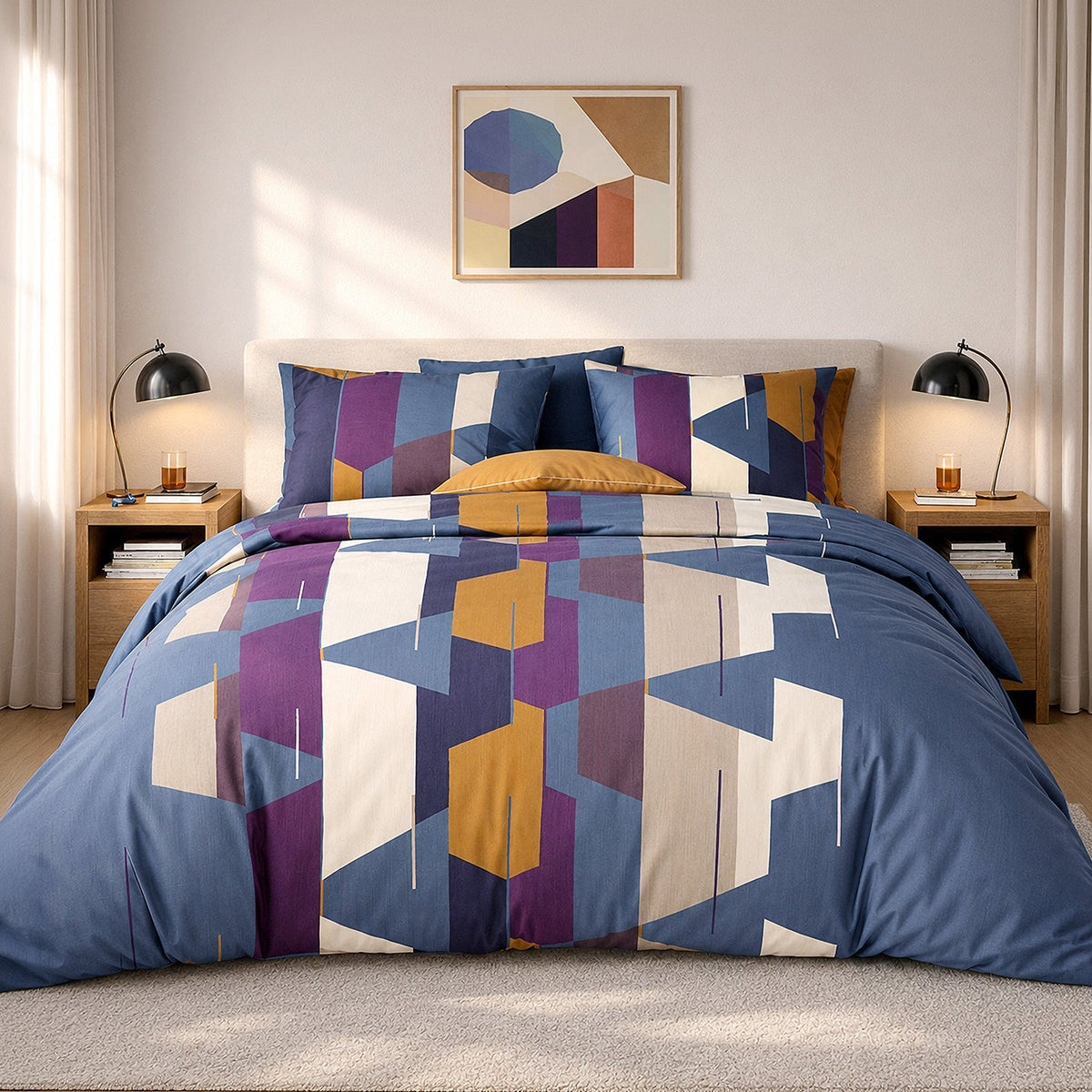 Parure de lit percale de coton 71 fils AXOM