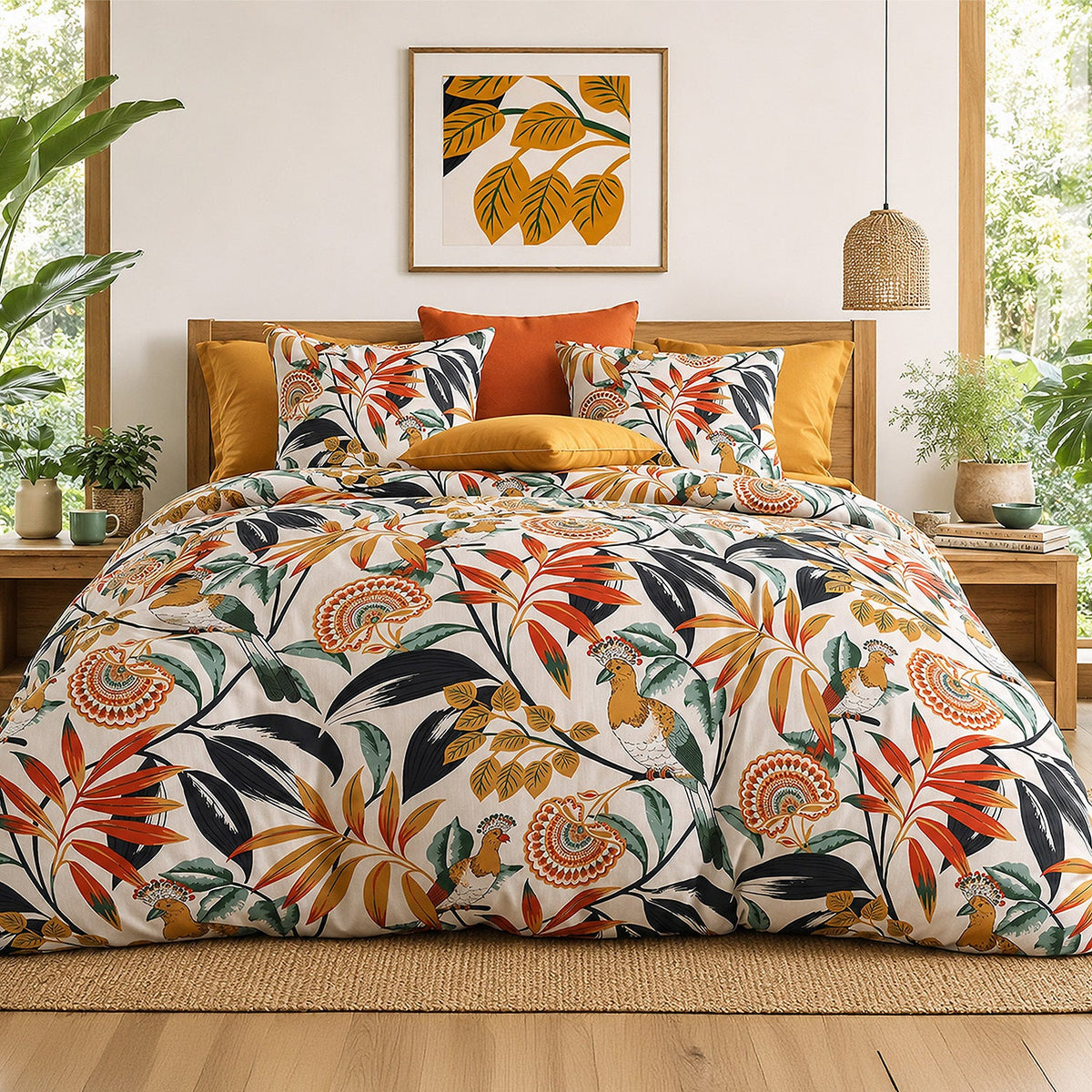 Parure de lit percale de coton 71 fils EDONIE
