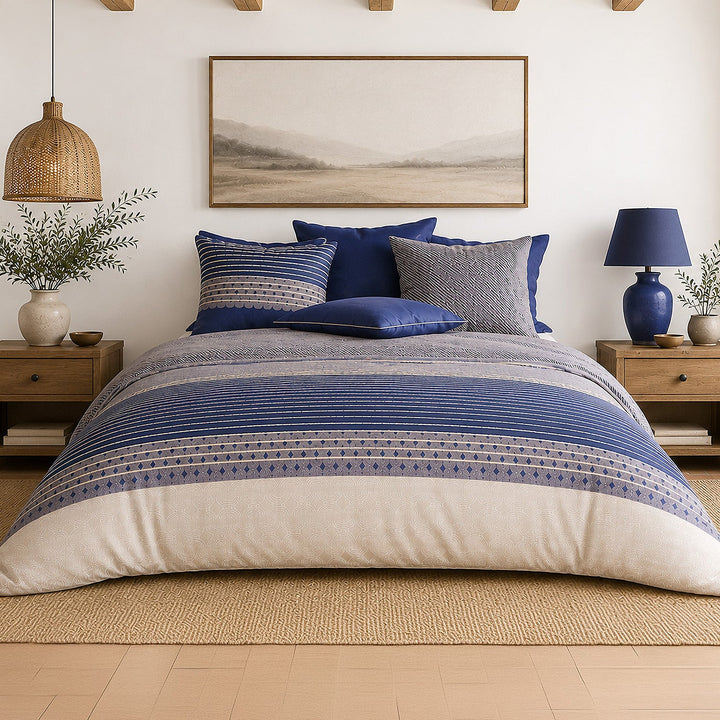 Parure de lit Bâton Rouge percale de coton 71 fils BLEVARIS