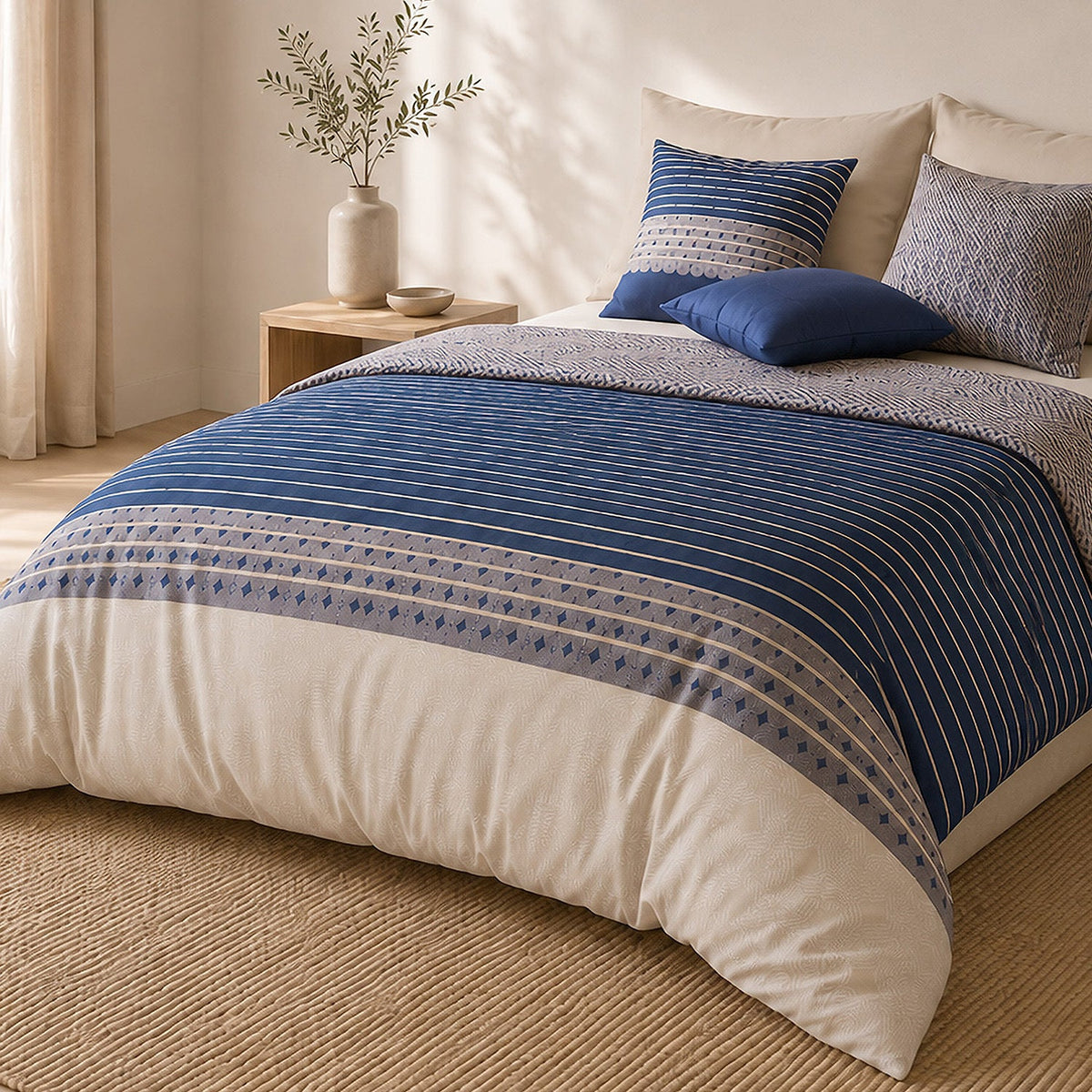 Parure de lit percale de coton 71 fils BLEVARIS, vue 2