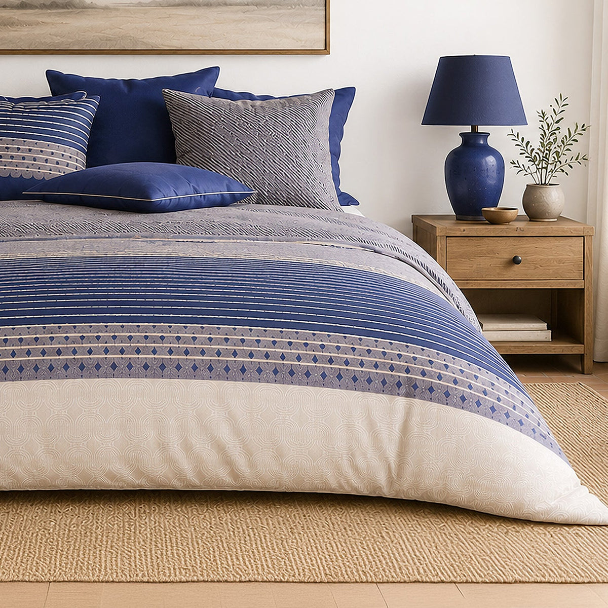 Parure de lit percale de coton 71 fils BLEVARIS, vue 3