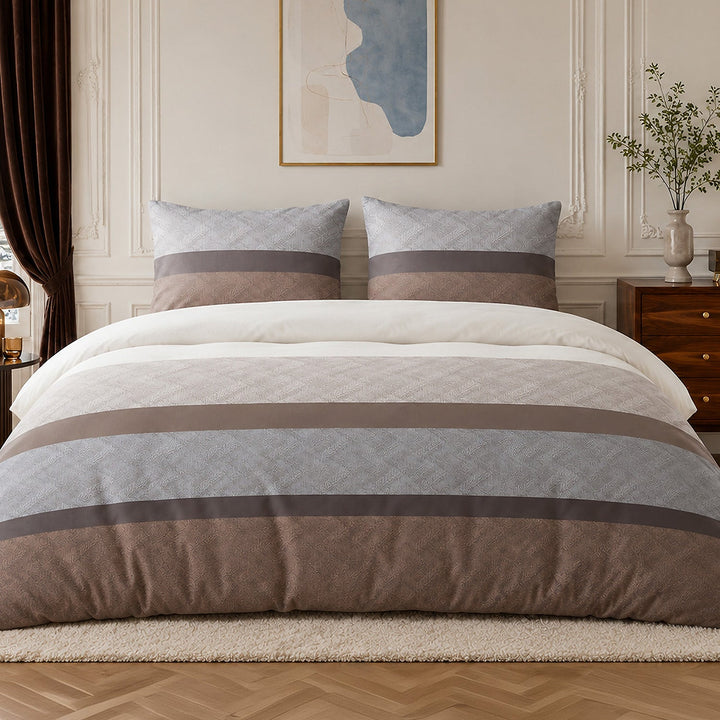 Parure de lit Bâton Rouge percale de coton 71 fils TERIX